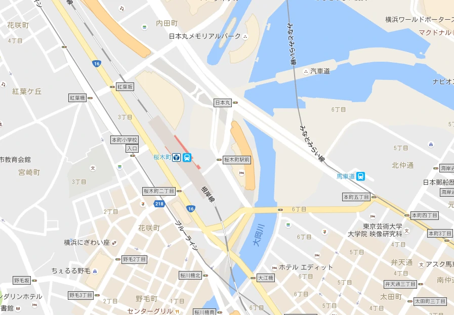 GoogleMap桜木町へ